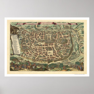 Póster Mapa 1660 de Jerusalén Israel