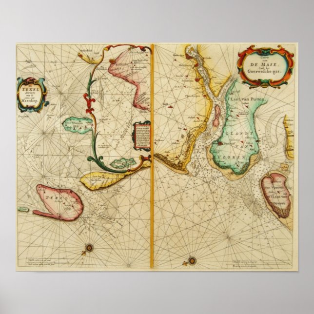 Póster Mapa 1660 del Texel (Frente)