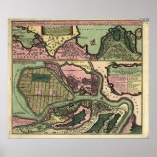 Póster Mapa 1703 de St Petersburg