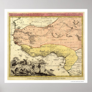 Póster Mapa 1743 de las Áfricas occidentales