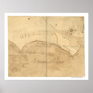 Póster Mapa 1760 de Alexandría VA George Washington