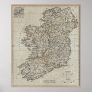 Póster Mapa 1804 de Irlanda (40" x47")