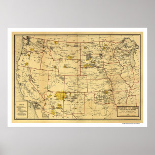 Póster Mapa 1923 de la reserva india