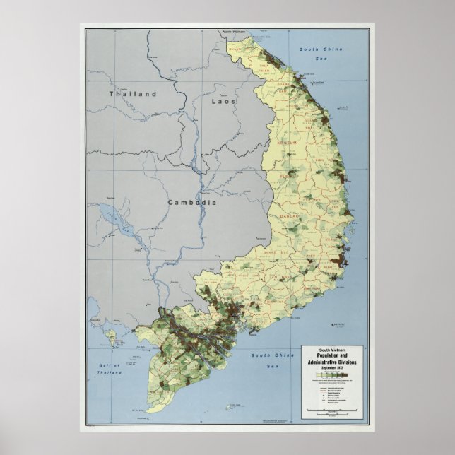 PÓSTER MAPA 1972 DE LA AGENCIA CENTRAL DE INTELIGENCIA DE (Frente)