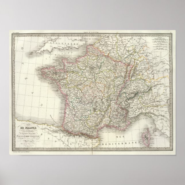 Póster Mapa 2 del Atlas de Francia (Frente)