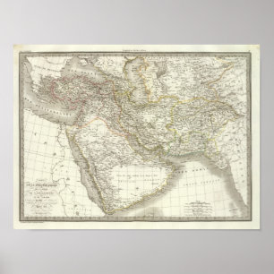 Póster Mapa 2 del atlas de Oriente Medio