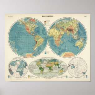 Póster Mapa 2 del atlas del mundo