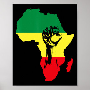 Póster Mapa africano primero historia negra de los nativo