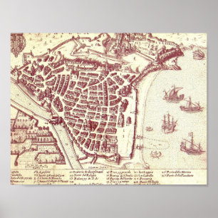 Póster Mapa agradable de Francia