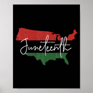 Póster mapa americano con bandera panafricana para junete