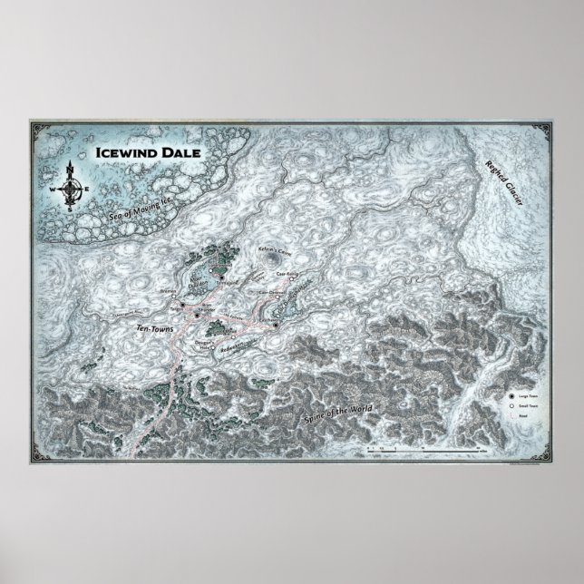Póster Mapa anotado de Icewind Dale (Frente)