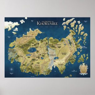 Póster Mapa anotado de Khorvaire (Eberron)