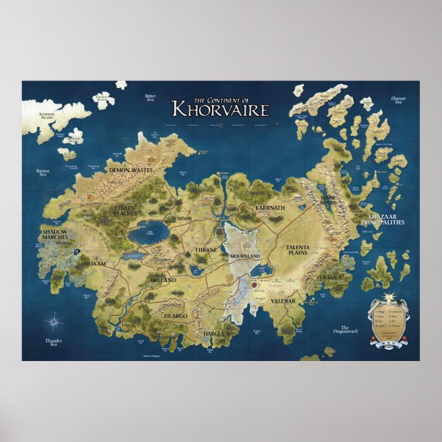 Póster Mapa anotado de Khorvaire (Eberron) (Frente)