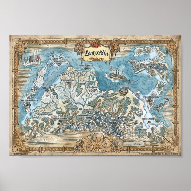 Póster Mapa anotado de Lamordia (Frente)