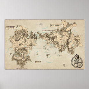 Póster Mapa anotado del este de Exandria