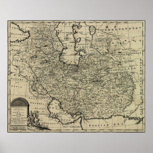 Póster Mapa anterior de Persia (1747)