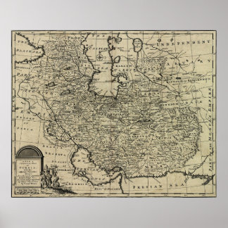 Póster Mapa anterior de Persia (1747)