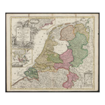 Mapa antiguo de Bélgica y Países Bajos de 1702-170