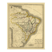 Mapa antiguo de Brasil en 1821