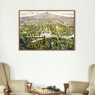 Póster Mapa antiguo de Central Park, Nueva York, 1873