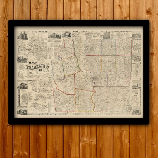 Póster Mapa antiguo de Columbus, Condado de Ohio y Frankl (Subido por el creador)