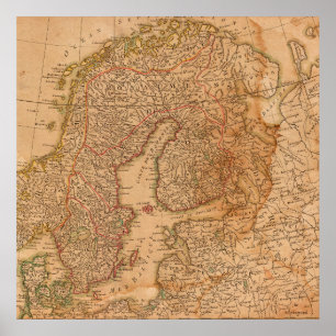 Póster Mapa Antiguo de Europa