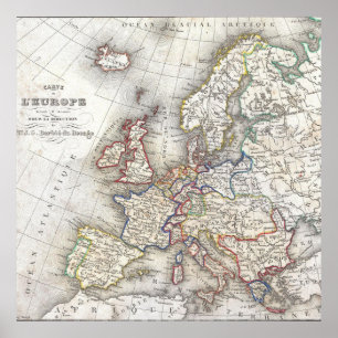 Póster Mapa Antiguo de Europa