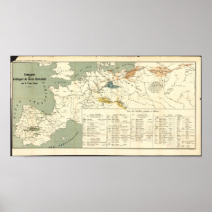 Póster Mapa antiguo de Europa, Imperio napoleónico