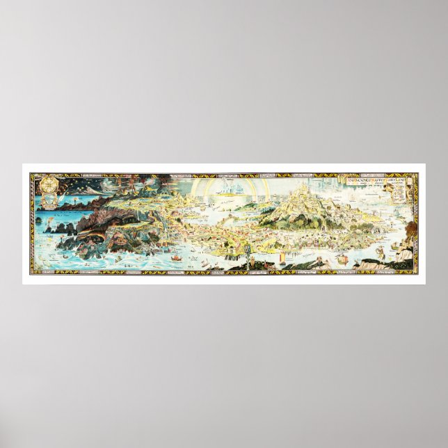 Póster Mapa antiguo de Fairyland por Bernard Sleigh (Frente)