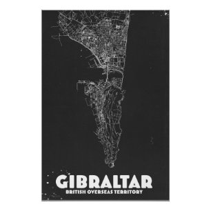 Póster Mapa antiguo de Gibraltar