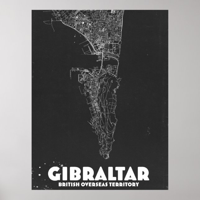 Póster Mapa antiguo de Gibraltar (Frente)