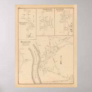 Póster Mapa antiguo de Hudson NH (1892)