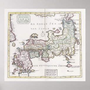 Póster Mapa antiguo de Japón   1769