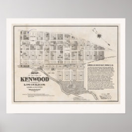 Póster Mapa antiguo de Kenwood California