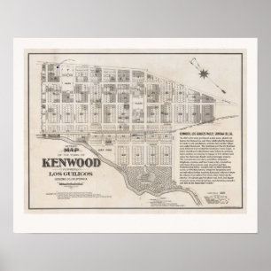 Póster Mapa antiguo de Kenwood California