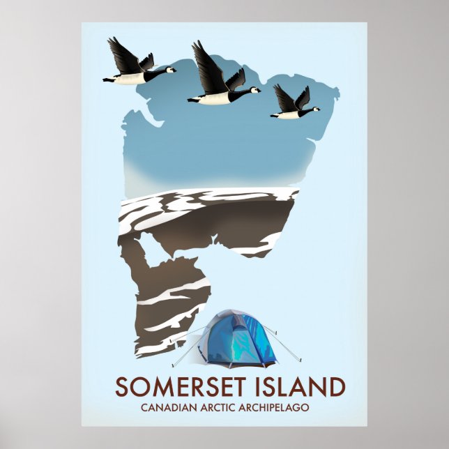 Póster Mapa antiguo de la Isla Somerset, Canadá (Frente)