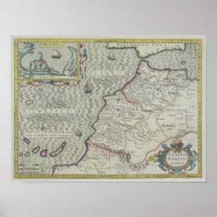 Póster Mapa antiguo de las Áfricas occidentales