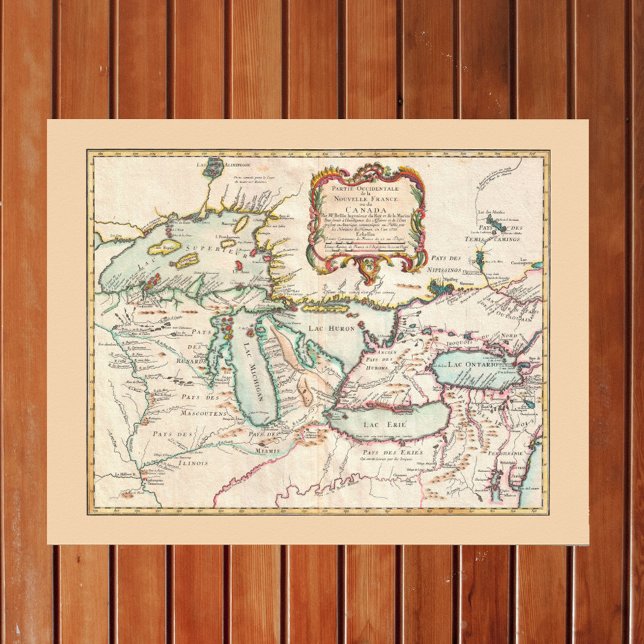 Póster Mapa antiguo de los Grandes Lagos (Subido por el creador)
