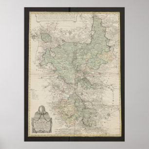 Póster Mapa Antiguo de Magdeburgo, Cartografía Alemana Vi