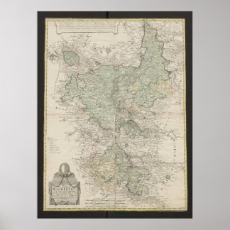 Póster Mapa Antiguo de Magdeburgo, Cartografía Alemana Vi