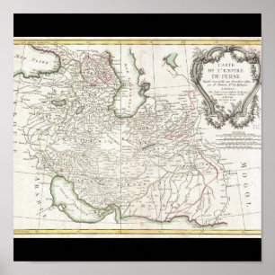Póster Mapa antiguo de Persia Irán, de Afganistán, y de