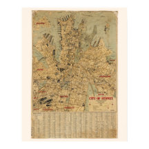 Mapa antiguo de Sydney Australia