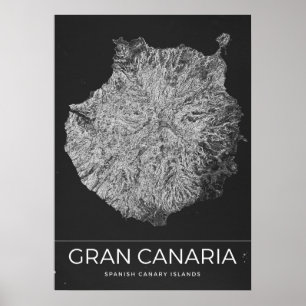 Póster Mapa antiguo de viaje de Gran Canaria