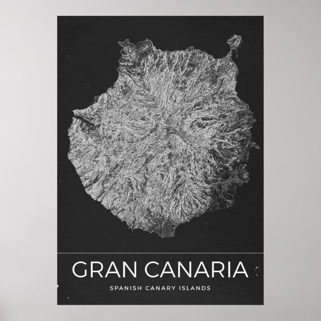 Póster Mapa antiguo de viaje de Gran Canaria (Frente)