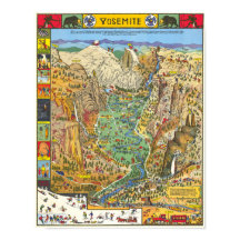 Mapa antiguo de Yosemite del Parque Nacional 1931