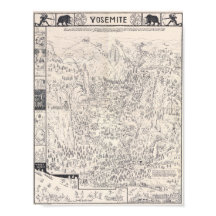 Mapa Antiguo de Yosemite Parque Nacional 1931