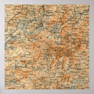 Póster Mapa antiguo del Adirondacks