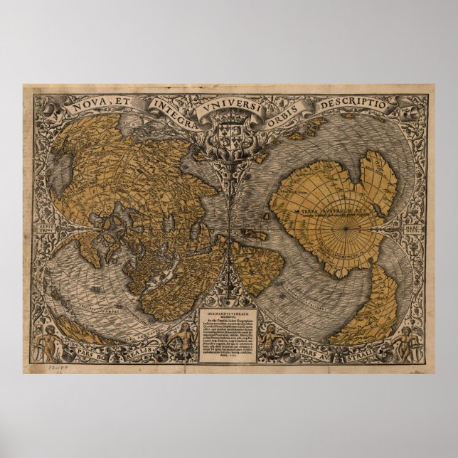 Póster Mapa antiguo del mundo (1531) (Frente)
