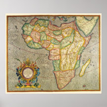 Mapa Antiguo del Mundo Mercator de África, 1633