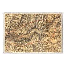 Mapa Antiguo del Parque Nacional Yosemite 1883